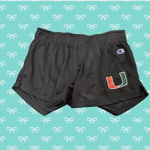 Champion Black Mesh Shorts with Logo